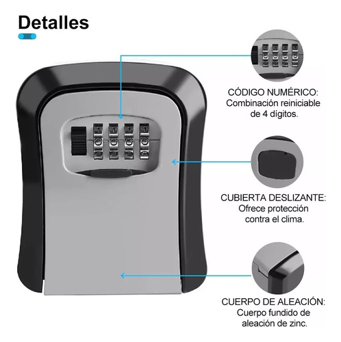 Candado De Combinación Con Caja De Seguridad Para