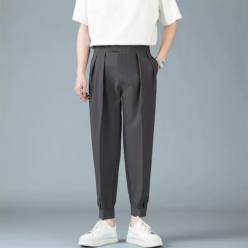 Pantalones Plisados Informales Para Hombre, Estilo Japonés,