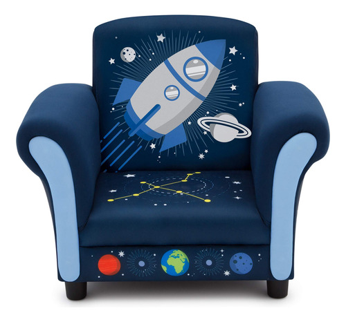 Silla Tapizada Para Niños Space Adventures Color Azul
