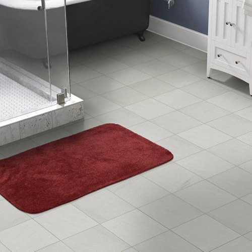 Alfombra De Baño Lavable 76 X 127 Cm Color Rojo