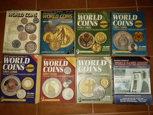 Lote 8 Catálogos Monedas Y Billetes Numismática Colección 