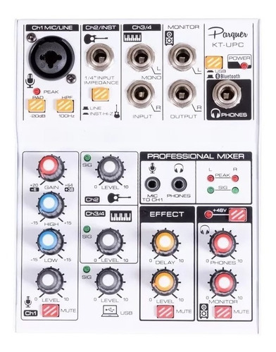 Consola Mixer + Interfaz Usb Parquer Kt-upc 3 Canales