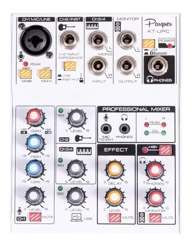 Consola Mixer Parquer 12 Canales Efectos Bluetooth Usb ´pc