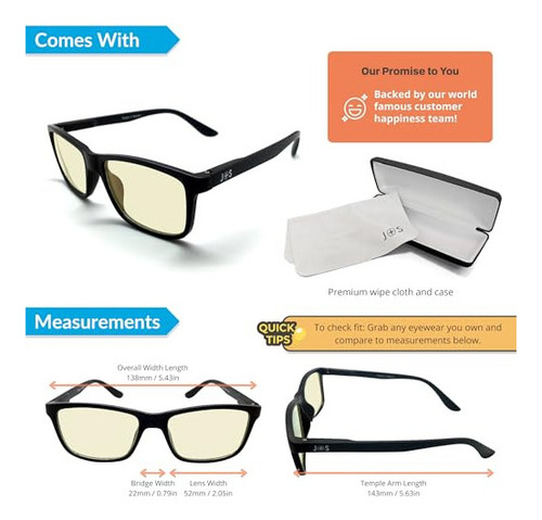 J+s Vision Gafas De Lectura De Luz Azul - Filtros 90% Luz Az