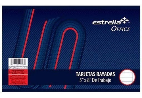 Tarjetas Blancas O Rayadas 5x8  De Trabajo Con/100pz