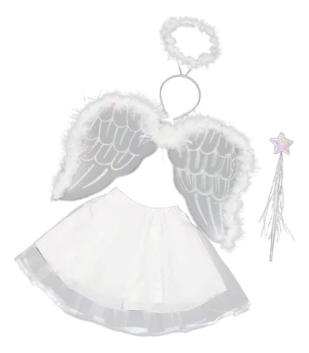 Disfraz De Ángel Para Niñas, Vestido Elegante Con Alas De