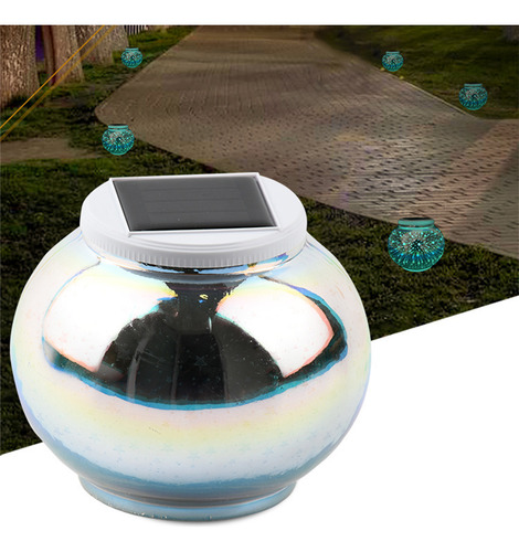 Lámpara Jar Para Exteriores, Solar, Decorativa, Luz Blanca