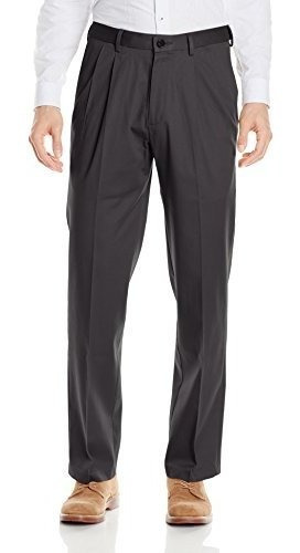 Haggar Men's Premium No-iron Classic-fit Expandable-waist Pl