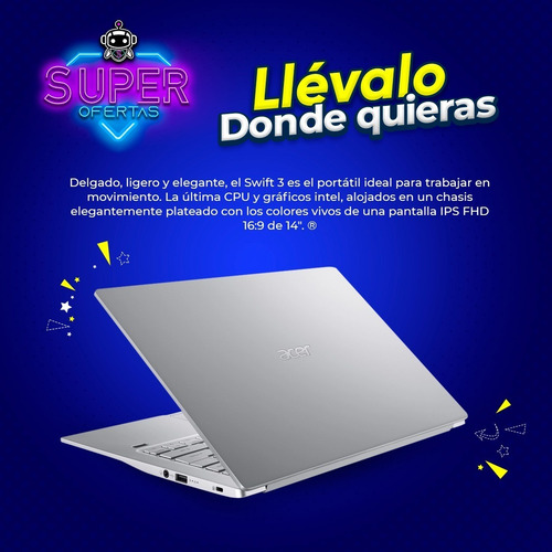 Imagen 4 de 9 de P O T E N T E Acer I7 11va Gen + 8 Ram + 256 Ssd + Regalos !