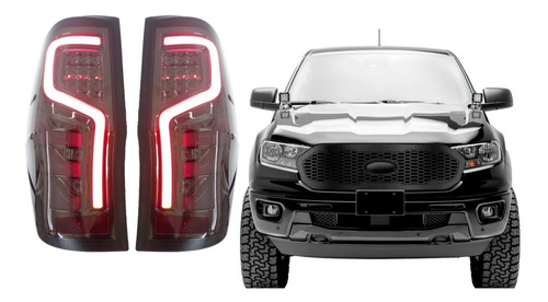 Foco Trasero Negro Led Tuning Ford Ranger 2013-2023 (el Par)