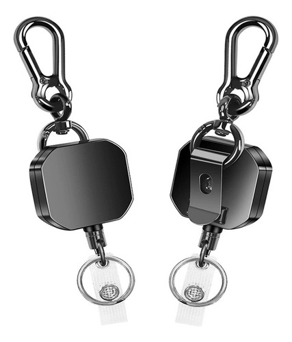 Paquete De 2 Llaveros Retráctiles, Soporte De Metal Resisten