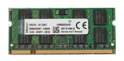 Memoria Ram Ddr2 Kingston 4gb (2 X 2gb)  800mhz Notebook 