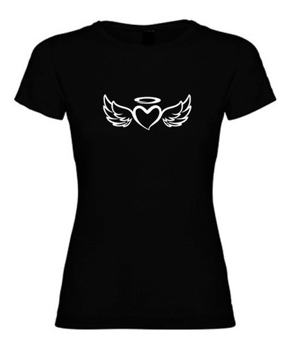 Polera Estampada Corazon Alas Cupido Amor Moda Mujer