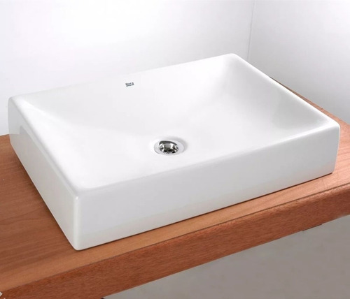 Imagen 3 de 10 de Bacha Apoyo Loza 50cm Blanco Roca Brunei Sin Agujeros Oferta
