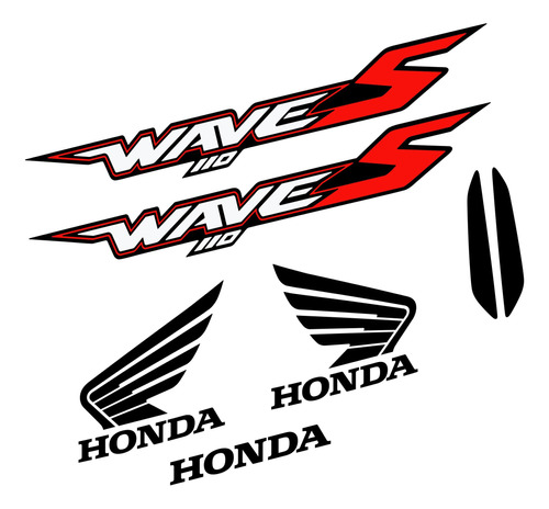 Calcos Simil Original Honda Wave 110s Roja