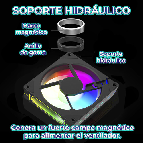 Ventilador Pc Chasis 120mm RGB Pwm Refrigeración Silenciosa Led Color Negro Ele-Gate