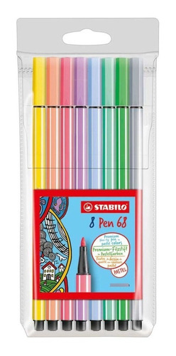 Marcador Stabilo Pen 68 Pastel X 8 U Samergo