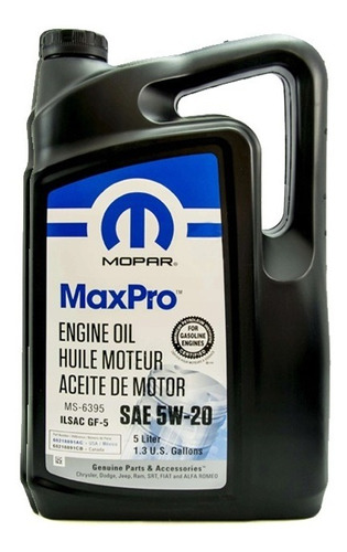 Aceite Motor 5w20 Mopar / Dodge / Jeep Bidon 5 Litros