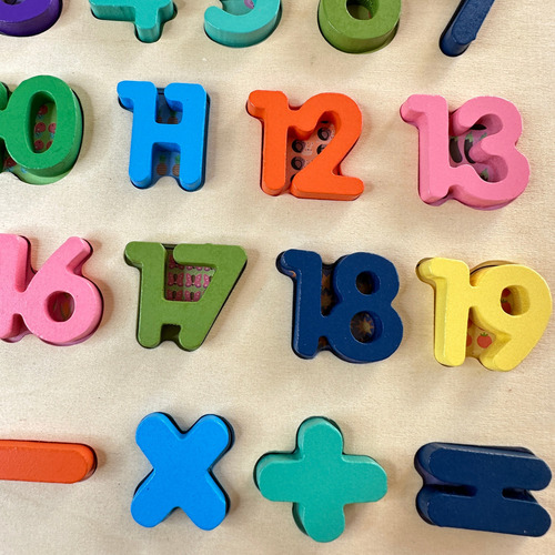 Kit Tabuleiro Numeros Formas Geometrica Quebra Cabeça
