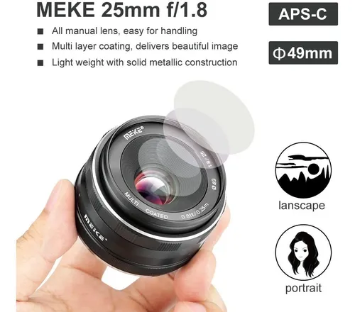 Lente Meike Mk 25mm F1.8 Para Camara Con Montura Canon Eo...
