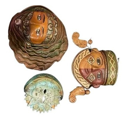 Antiguas Mascaras Decorativas Originales C/ Selo