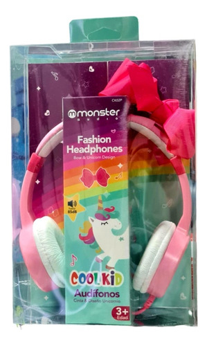 Audifonos Niñas Monster Audio Coolkid Unicornio Rosa Edad 3+
