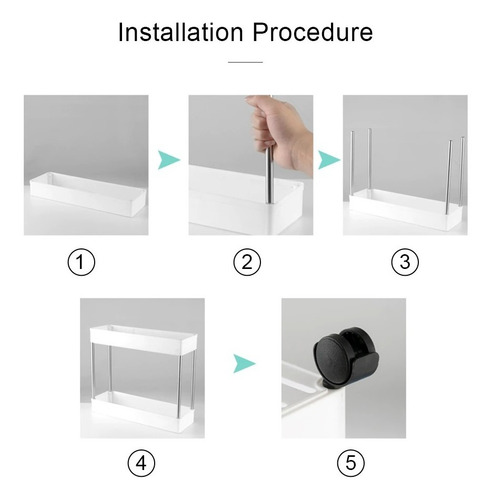 Imagen 6 de 8 de Carrito Organizador Cocina Baño Con Ruedas Rack 4 Niveles