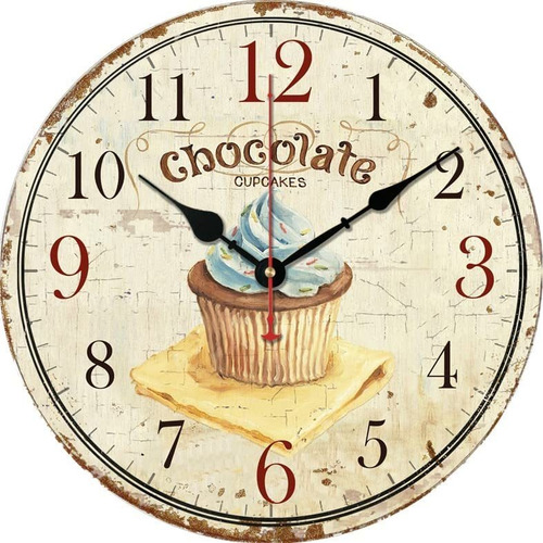 Reloj De Pared De Madera, Reloj De Cupcake De Chocolate...