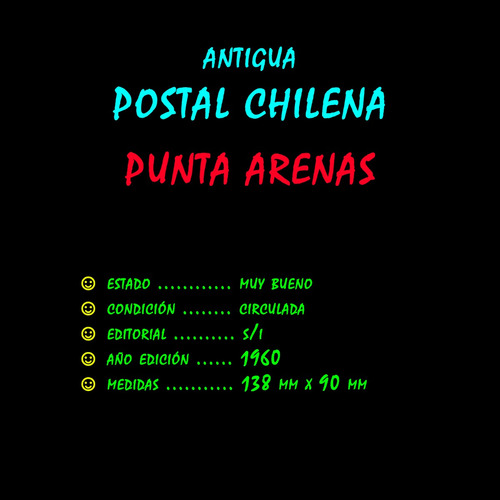 ¬¬ Postal Chile Antigua / Punta Arenas Nevada Zp (Usado)