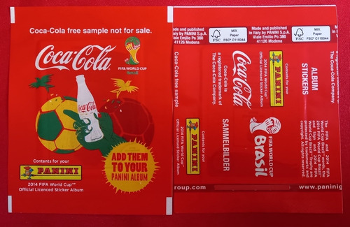 Panini Brasil 2014 Coca Cola Sobre Sellado