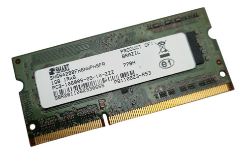 Memória Smart Notebook 1gb 1rx8 Pc3-10600s-09-10-zzz Ddr3 (Usado)