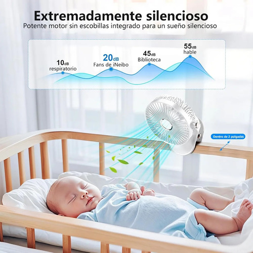 Ventiladores Oscilante Portátiles Luz Led Nocturna