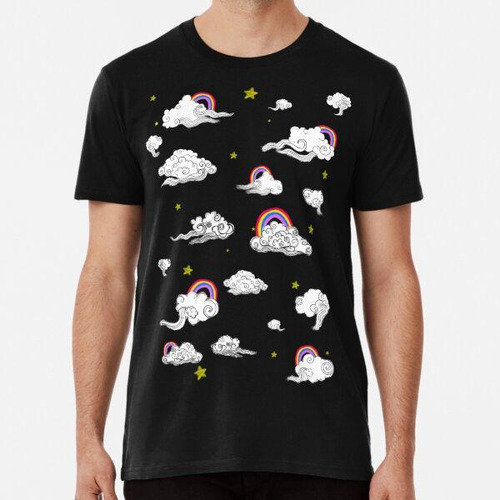 Remera Clouds Of Oriental Mythology With Rainbow And Stars A