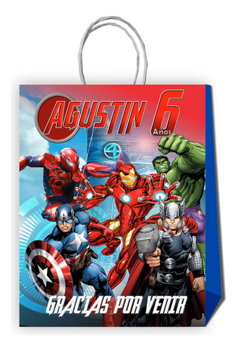 Bolsas Dulces Personalizadas Avengers 10 Unidades Cumpleaños