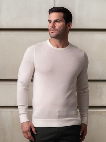 Sweater De Lana Termorregulador Blanco Calvin Klein