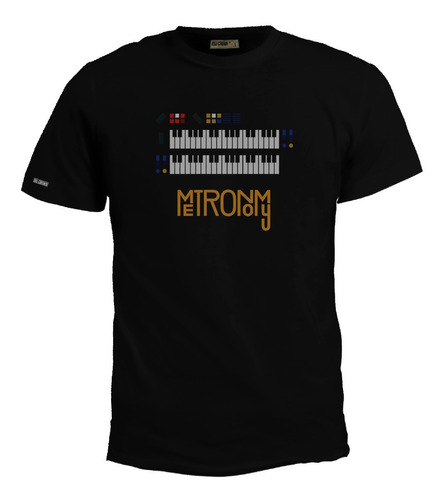 Camiseta Metronomy En Amarillo Con Teclas Piano Banda Bto
