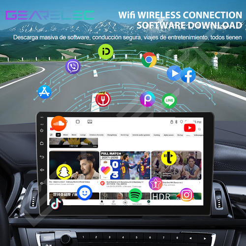 Gearelec autoestéreos pantalla carplay android auto 1 din 9 pulgadas 2 y 32g wifi bluetooth gps FM Pantalla Táctil con cámara