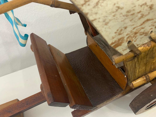 Carreta Antigua, Madera Y Cuero De Colección (Usado)