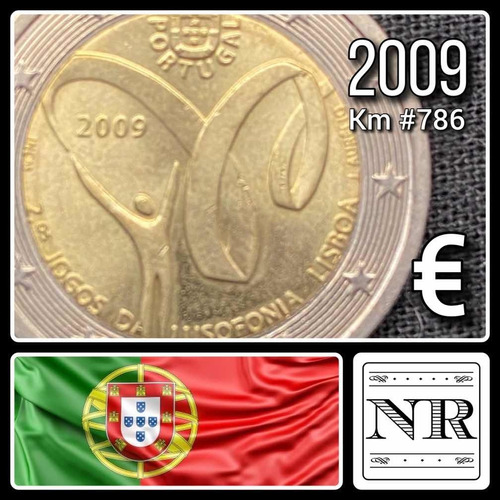 Portugal - 2 Euros - Año 2009 - Km #786 - Juegos Lusofonia