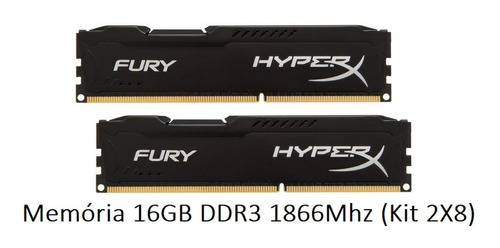 Memoria Kingston Hyperx Fury 16gb (2x8) Ddr3 1866mhz Usada