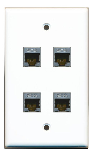 Riteav Cat 6 4 Puerto Blindado Cat6 Wall Plate 1 Gang Color