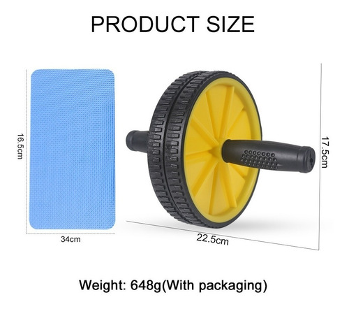 Imagen 3 de 7 de Rueda Ejercicios Abdominales + Mini Mats Colchoneta / Lhua