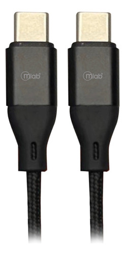 Cable Tipo C A Tipo C Microlab 1m Reforzado Negro