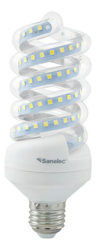 Foco led Sanelec 1625 Espiral color cálida 20W 127V