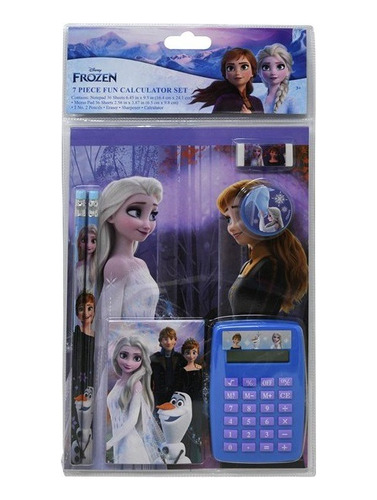 Set De Arte Con Calculadora Disney Frozen 7 Pzs  