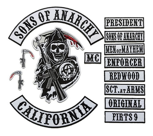 Sons Of Anarchy Rebeldes Mc Parches Bordados Tamaño Espalda