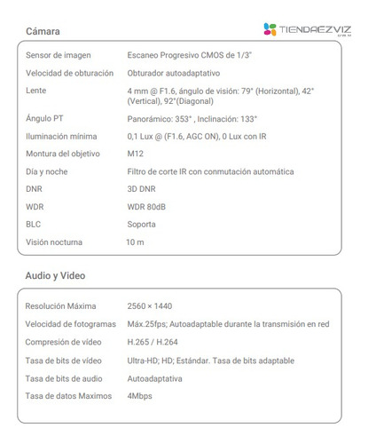 Imagen 4 de 9 de Ezviz C6 360° Wifi Interior 2k Color 24hs Inteligencia