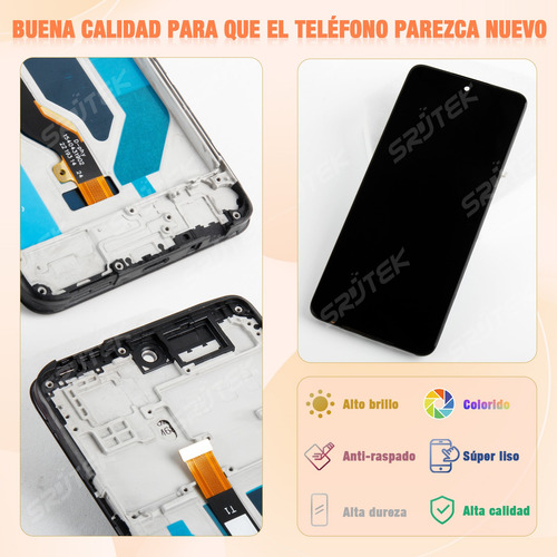 Tela Frontal Display Para Infinix Hot 11s X6812b Com Aro