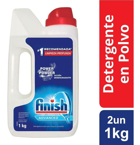 Detergente En Polvo Finish 2 X 1 Kg Lavavajillas Automático