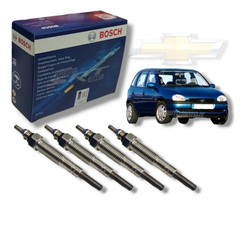 Kit Bujías Bosch X4 Calentadora Corsa 1.7 Diesel 